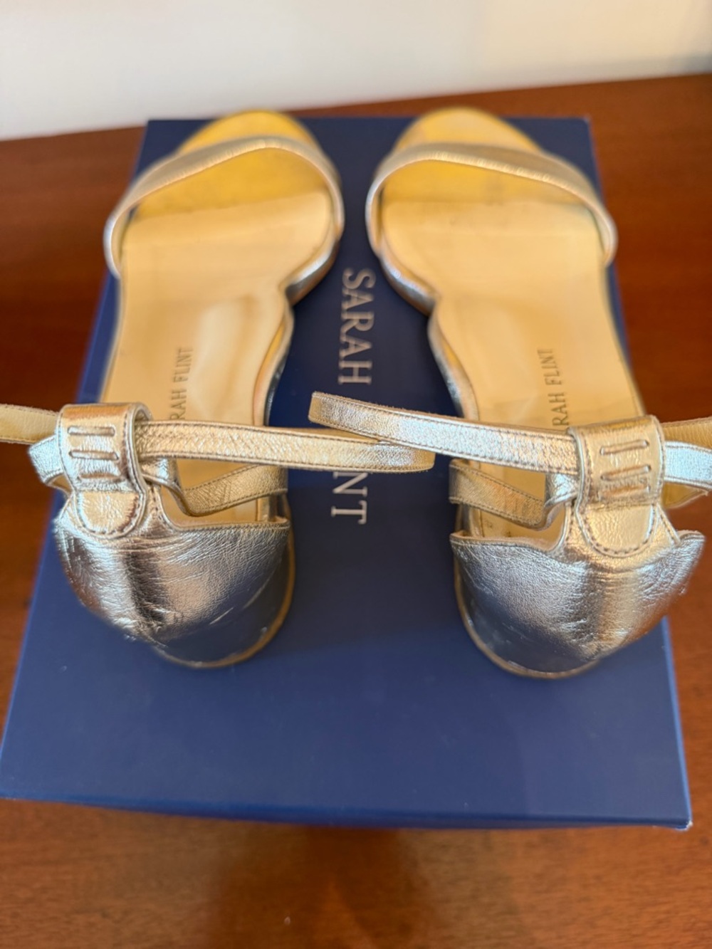 Sarah Flint Perfect Block Sandal 30 Gold Nappa 9 IT 39.5 - Picture 7 of 17
